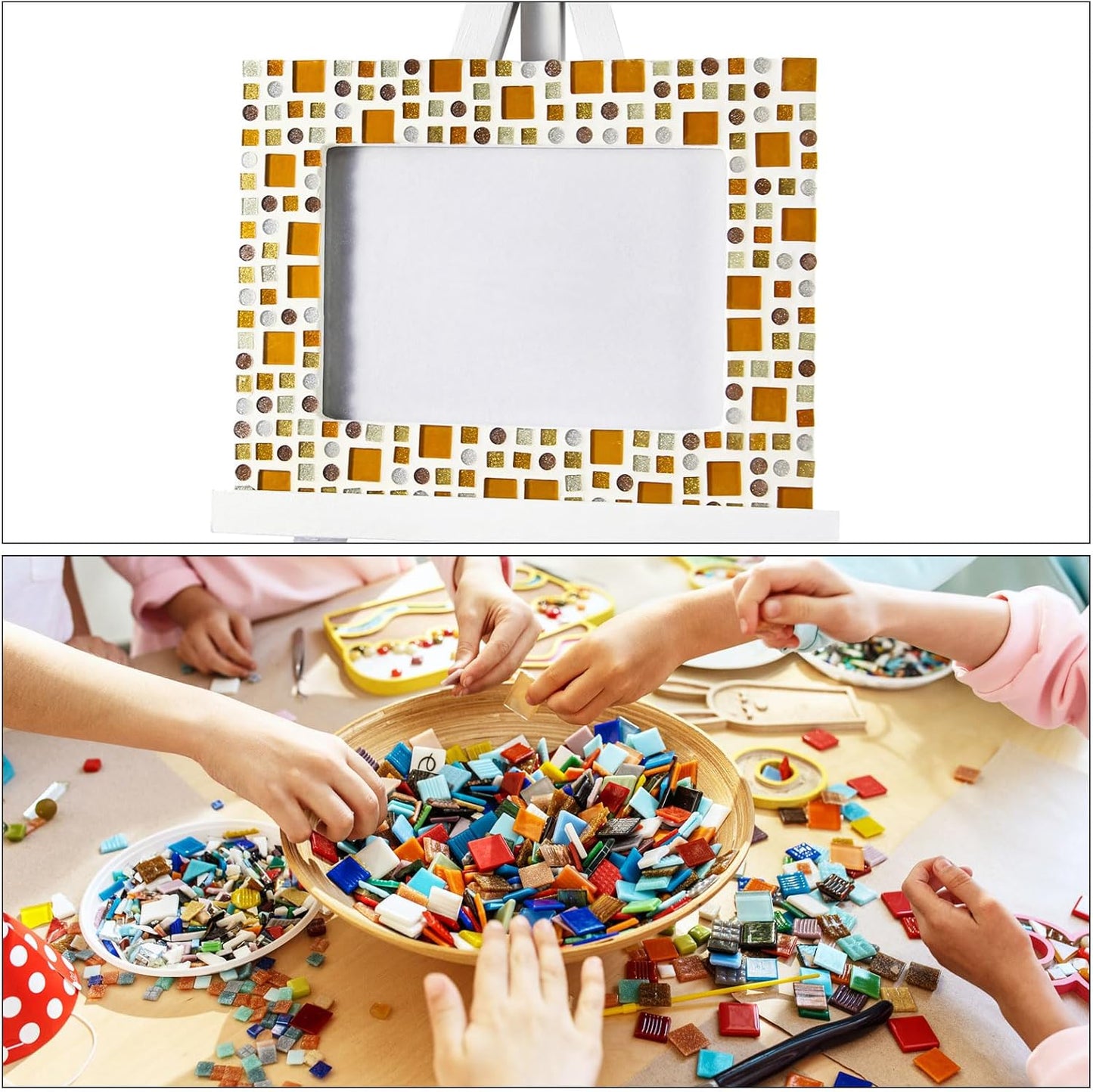 MECCANIXITY 2 Pcs Stained Glass Sheet Mosaic Tile 7.9 Inch x 5.9 Inch Green Stained Glass Sheets for Crafts DIY Art Project