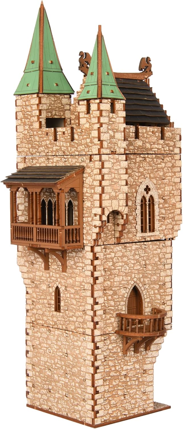 The Great Tower P- Medieval Castle - DIY Wooden Building Kit Crafts for Adults, Puzzle Wood Model Kit - Laser Cut Wooden Puzzle Architecture & Engineering Assembly Set - Hobby building kit - Realistic