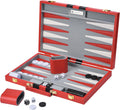 Get The Games Out Top Backgammon Set - Classic Board Game Case - Best Strategy & Tip Guide - Available in Small, Medium and Large Sizes (Red, Medium)