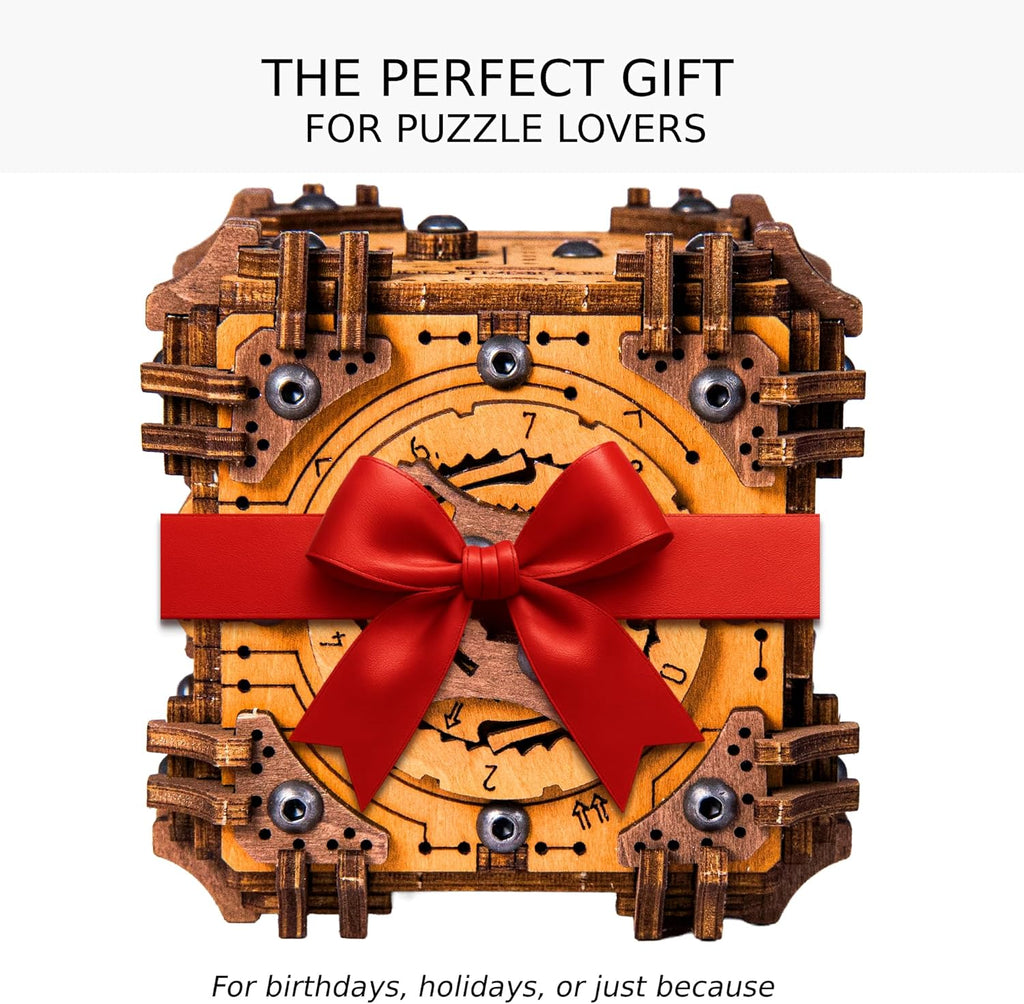 WOODEN.CITY Tesseract's Secret - Wooden Puzzle Box for Adults - 3D Brain Teaser Puzzle Kit - Escape Room in a Box Challenge - Unique Gift for Men & Women - Made in EU