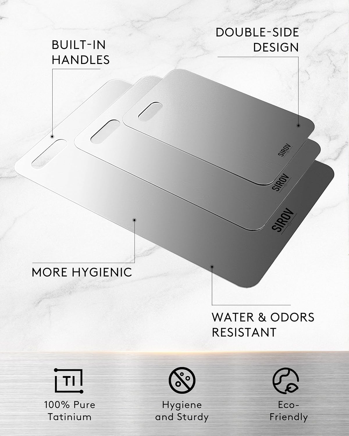 Titanium Cutting Board,100% Pure Titanium Kitchen Cutting Board, Non-Toxic & Dishwasher Safe, Durable and Hygienic for Meat, Fruit & Vegetables (16L*10W)