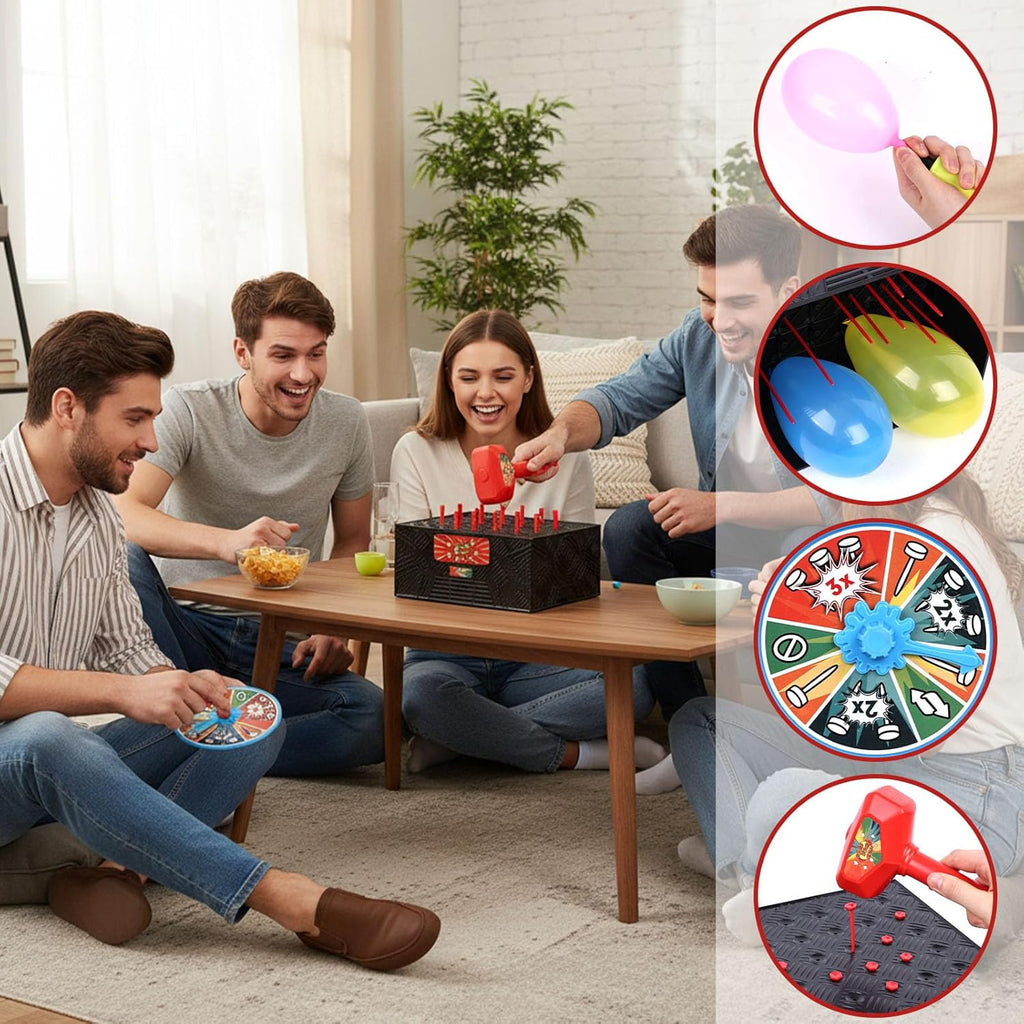 LovesTown Balloon Pop Game, Blast Box Board Games for Family Night Juegos De Mesa Birthday Gifts Party Supplies for Adults and Kids