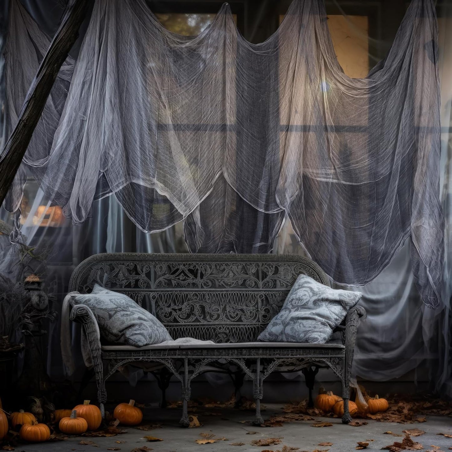 Boao Halloween Cheese cloth 84.65 x 590.55 Inch Gray Cheesecloth Roll for Crafts Large Cotton Muslin Gauze Fabric for Halloween Outdoor & Indoor Spooky Decoration