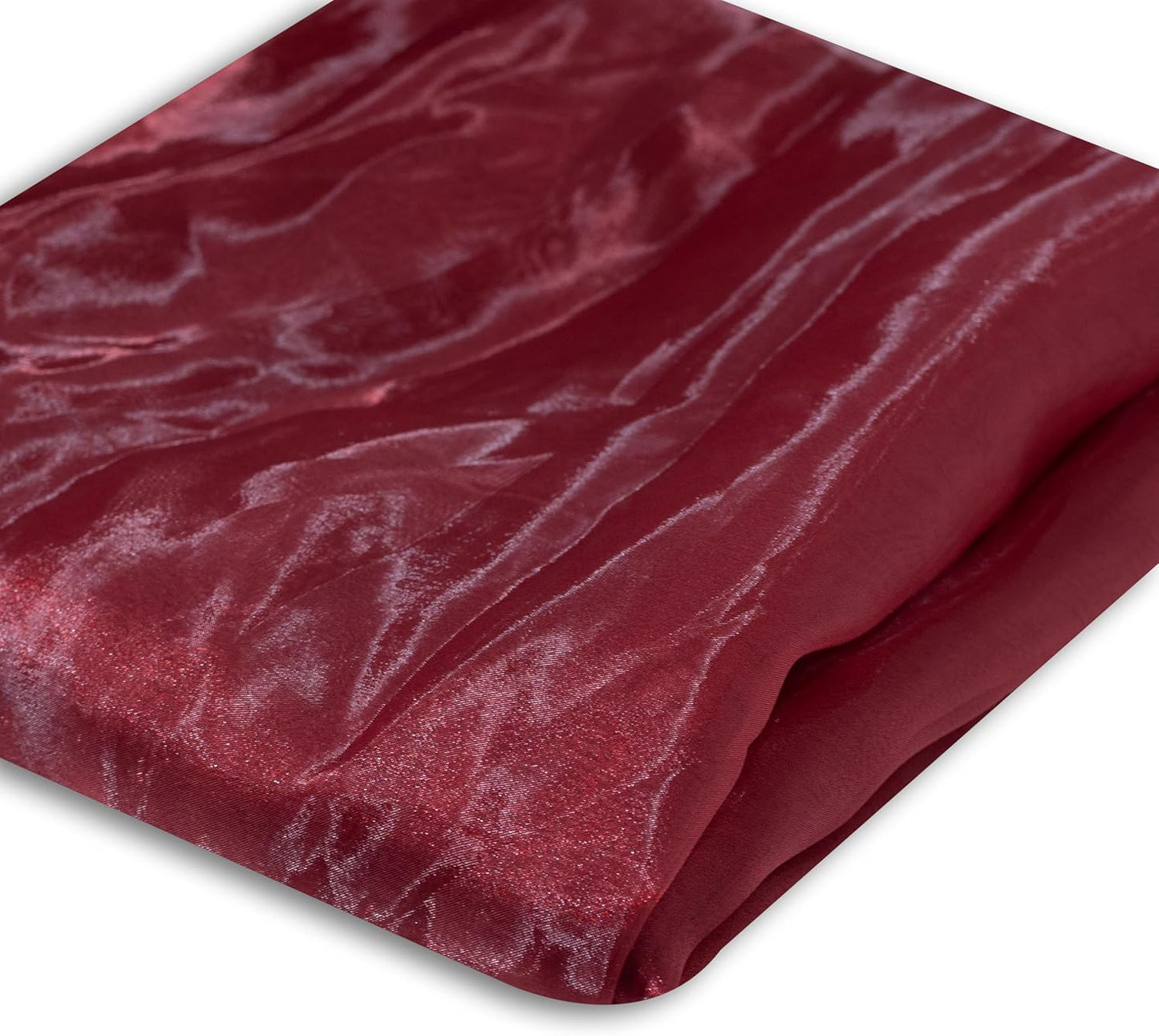 Fynite Sheer Organza Fabric | 10 Yards Long | 44" Wide | Bridal Solid Sheer Organza Bolt for Wedding Dress Fashion Craft Decorations - Burgundy