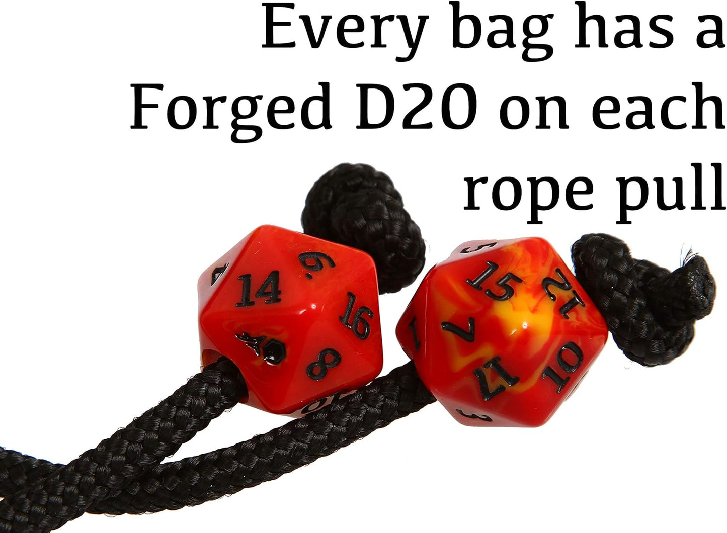 Forged Dice Co. Pouch of The Endless Hoard Dice Bag - Holds Over 1,000 Polyhedral Dice - Dice Storage Bag with 7 Pockets - Perfect for Bulk Dice - Black/Red
