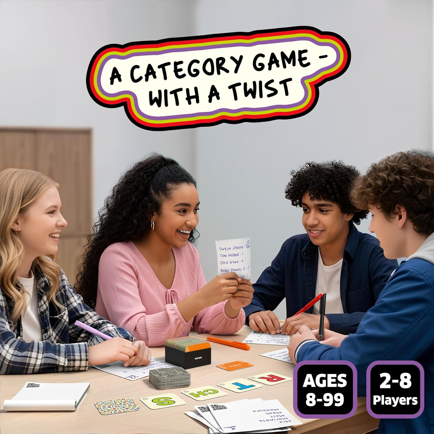 Skillmatics Board & Card Game - First to 5, Category Game with a Twist, Quick Thinking, Perfect for Parties, Christmas, Family Game Nights, Gifts for Kids, Teens, Adults, Ages 8, 9, 10 & Up