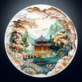 KAAYEE Wooden Puzzles for Adults, 3D Visual Effect Chinese Landscape Painting Wooden Jigsaw Puzzle Unique Shape Wood Puzzle Adult, 3D Effect Flat Puzzle Birthday Family Games (S-8.5 * 8.5 in-100pcs)