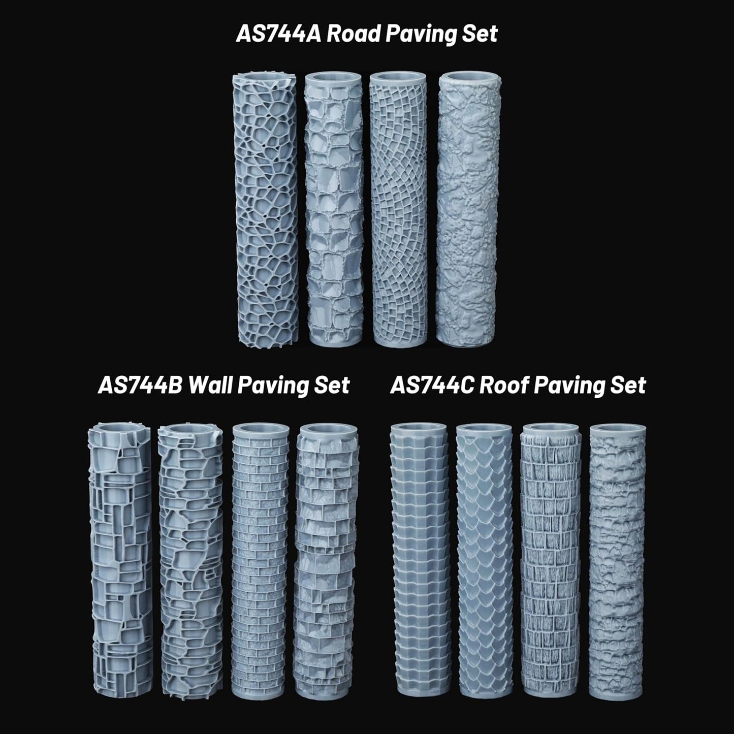 DND Terrain Texture Roller – Create Dungeons and Dragons Scenario Pieces, RPG Accessory Tools, Wargame Environments, and Tabletop Map Props with Realistic Texture - AS744B Wall Paving