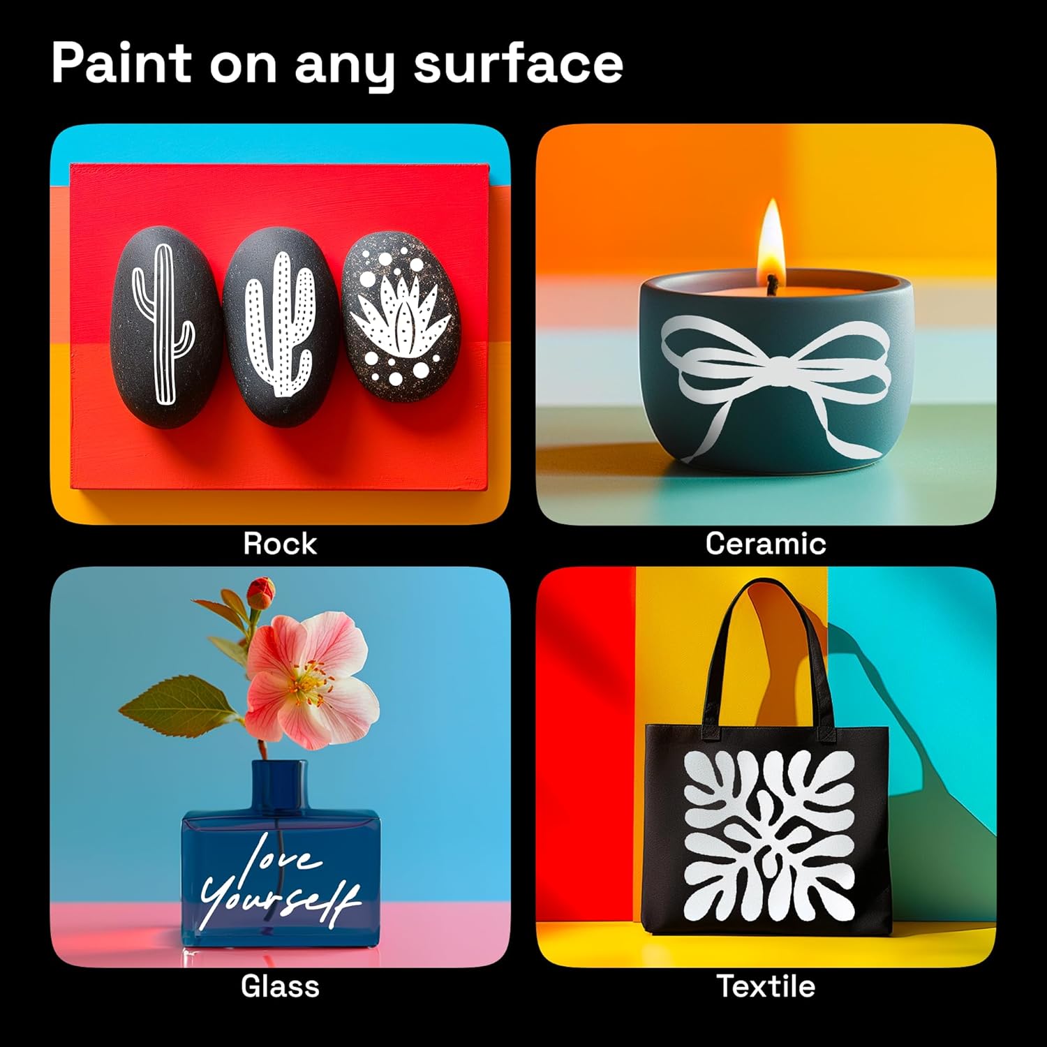 ARTISTRO 5 White Dual Tip Brush + Fine Acrylic Paint Markers - Easy for All Ages & Levels Paint Pens for Fabric, Rock, Glass, DIY - Halloween Pumpkin Painting Kit, Art Supplies, Christmas Gift