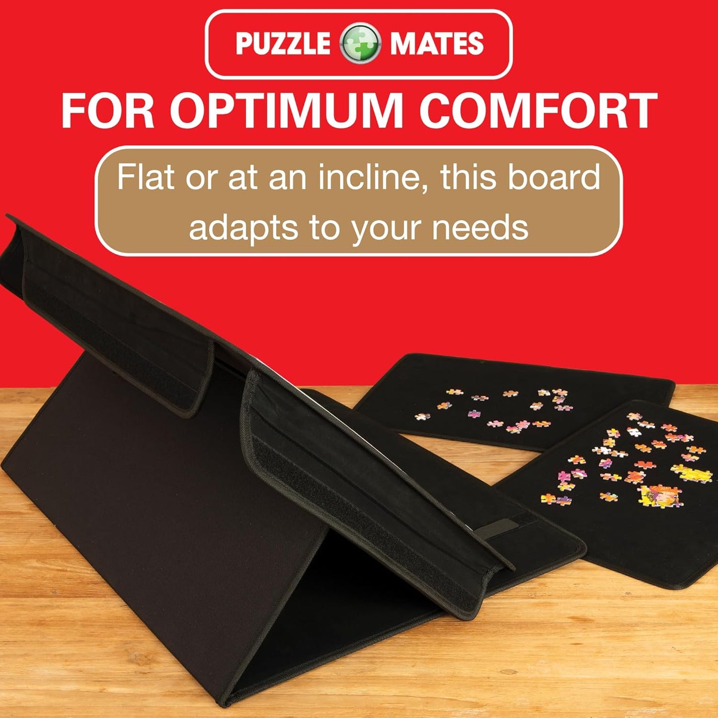 Jumbo Portapuzzle Comfort - Non-Slip Felt, Portable Jigsaw Puzzle Board with Adjustable Angle for 500 to 1000 Pieces - Lightweight, Easy to Store Puzzle Mat, Sorter & Organiser
