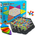 Upgraded Chain Triangle Chess Game, 3-in-1 Multi-Functional Board Games, Chain Link Game, Chinese Checkers, Educational Toy for Adults and Kids Age 3+, 2-6 Players, Fun for Family, Grandson, Party