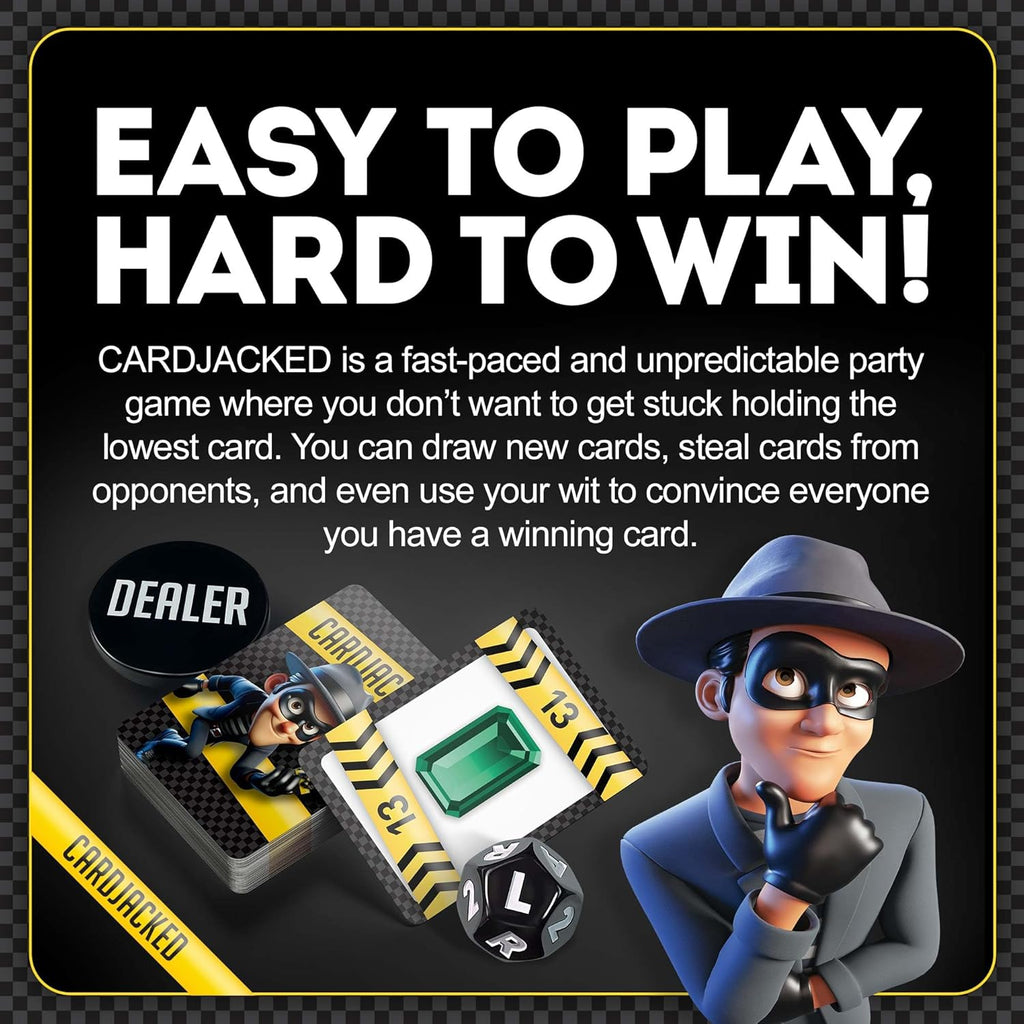 CARDJACKED Party Game – 4-10 Players, Ages 8+, 20+ Minutes – Family-Friendly Strategy for Kids, Teens & Adults for Game Night