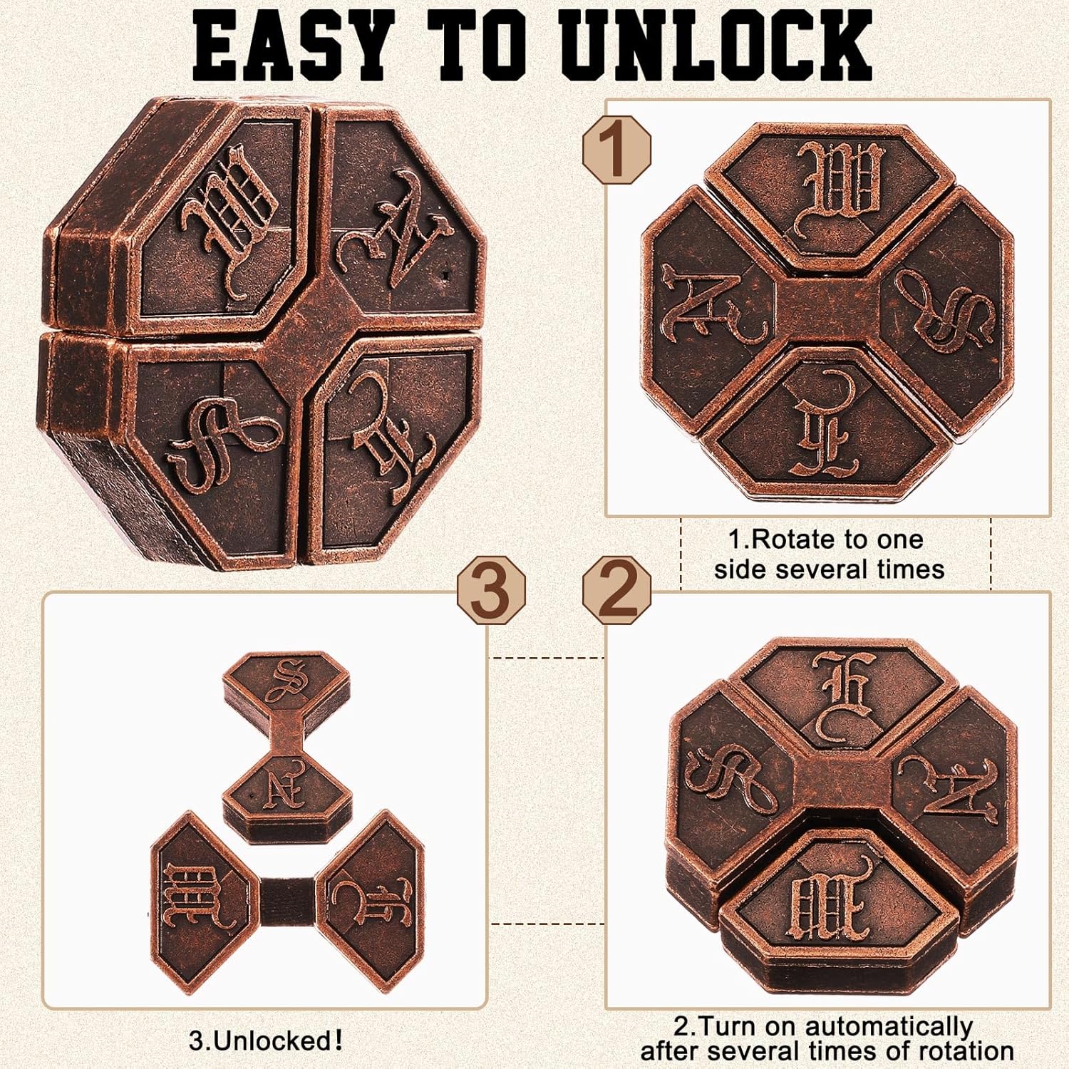 Wettarn 9 Pcs Metal Brain Teaser Puzzles Teaser 3D Steel Puzzle for Adults Unlock Interlocking Games IQ Education Smart Logic Test Toys for Adults Mind Challenge(Diverting Style)