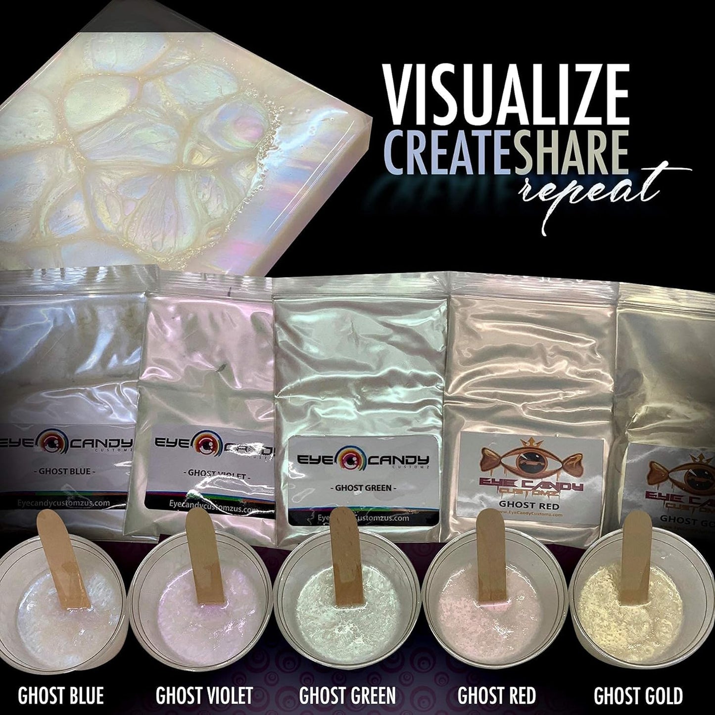 Eye Candy Premium Mica Powder Pigment “Glimmer Ghost Violet” (25g) Multipurpose DIY Arts and Crafts Additive | Woodworking, Bath Bombs, Resin, Epoxy, Soap, Nail Polish (Glimmer Ghost Violet, 25G)