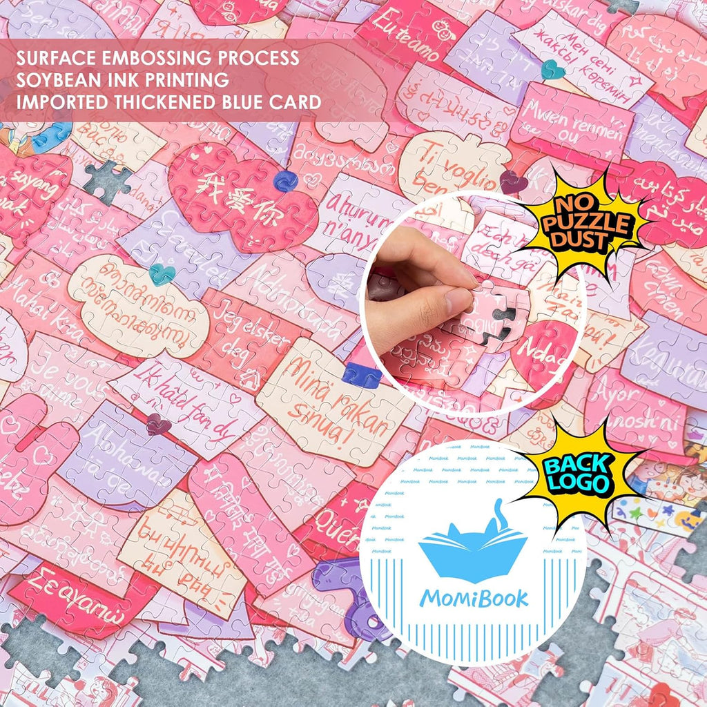 MOMIBOOK Puzzles for Adults 1000 Pieces Jigsaw Puzzles of This Little Thing Called Love, Painting Image Challenging Hard Impossible Hard Puzzle Unique Funny Christmas Valentine's Birthday Gifts