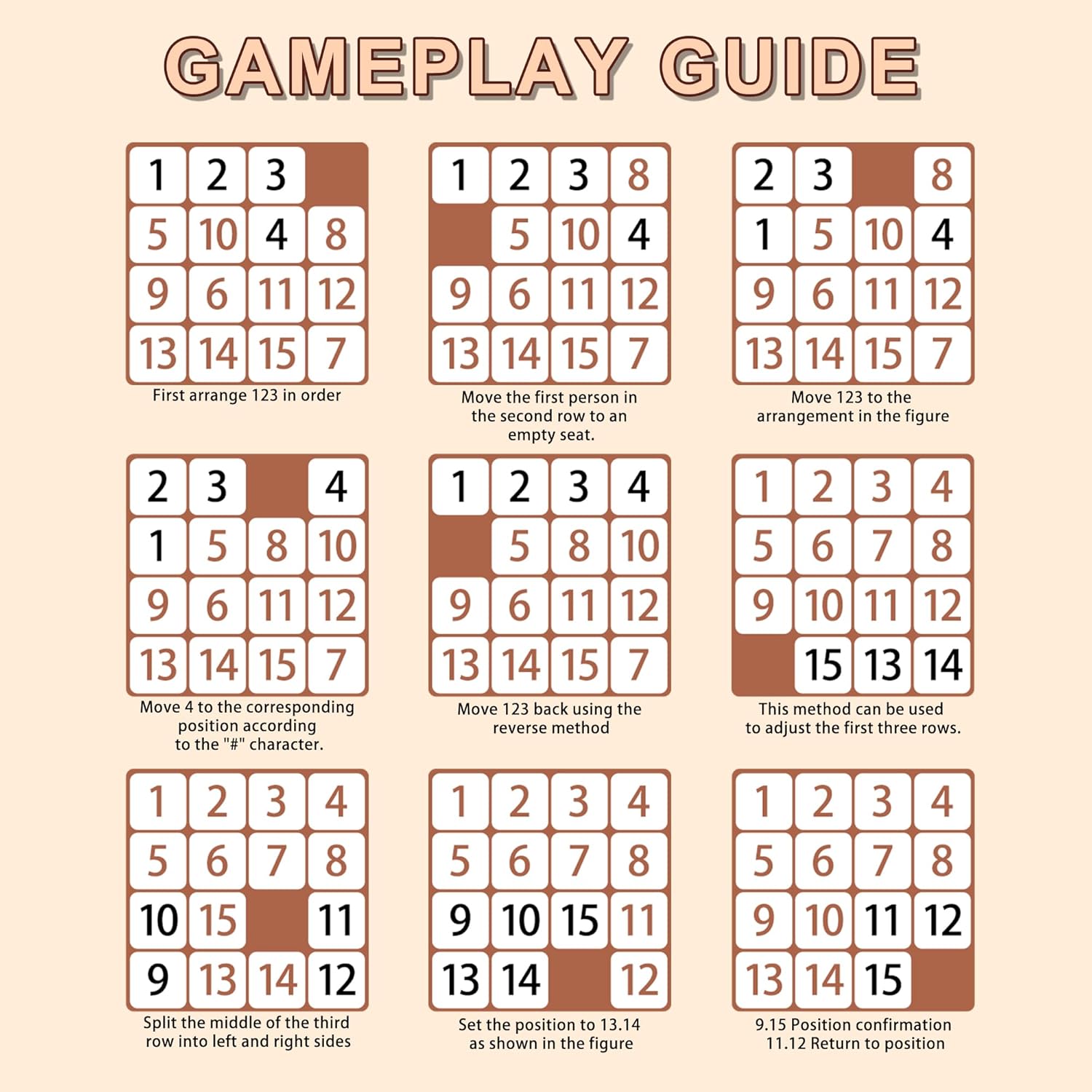 Wooden Number Sliding Puzzle，Brain Teasers Toy Tangram Slide Puzzle Game，Sequential Puzzles Board Game，Educational Toys for Kids and Adults（Number 1-24）