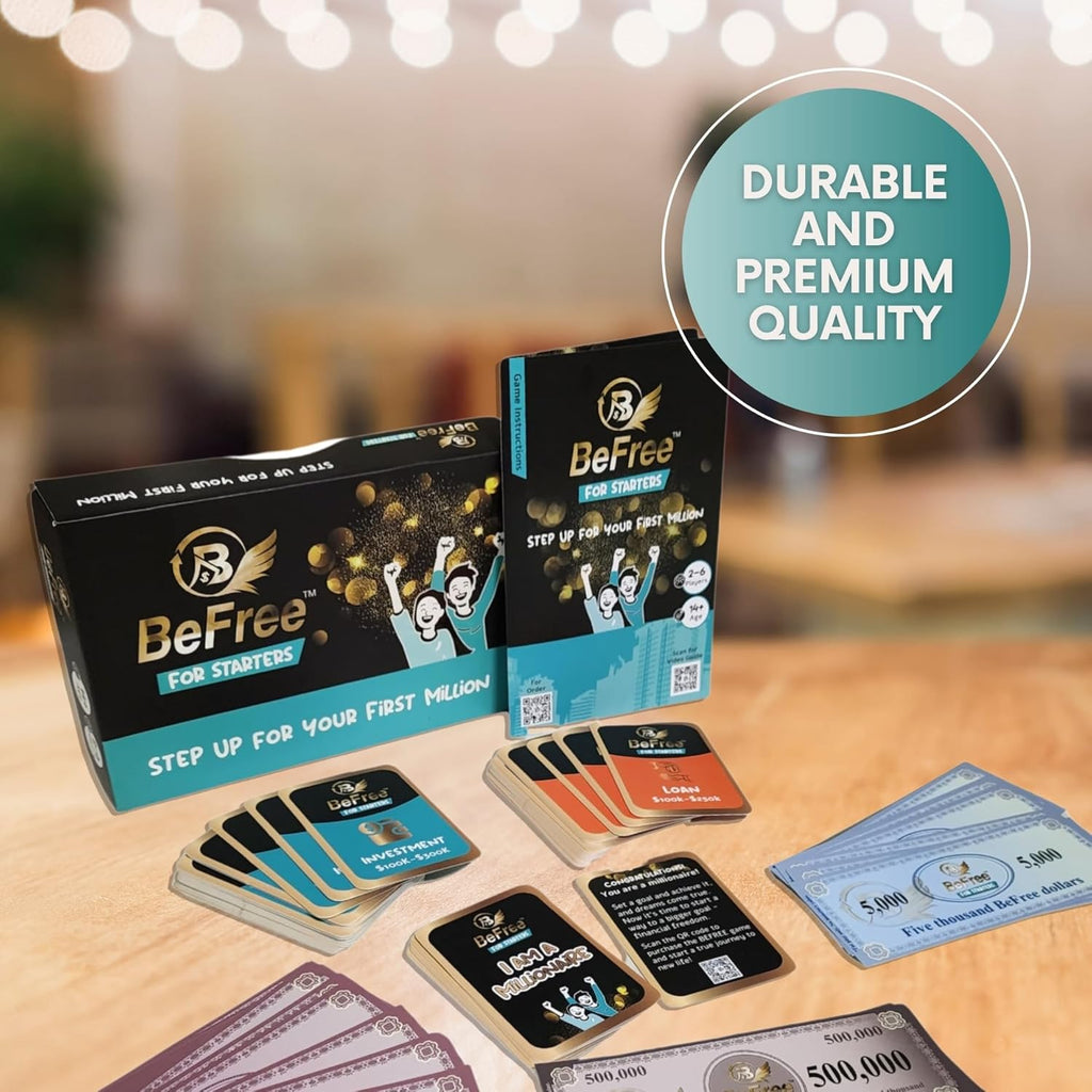 BeFree for Starters – Financial Literacy Card Game | Learn to Earn Money, Invest & Manage Cash Flow | Educational Family Strategy Game for Teens & Adults