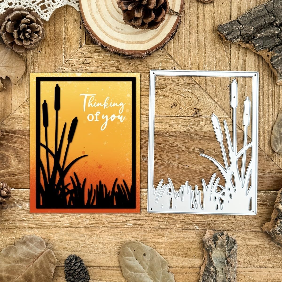 Lapoo Metal Cutting Die for Scrapbooking, 3D Backgrounds Frame New Cutting Dies DIY Album Card Making Decor Paper Craft Metal Die Cuts Party Wedding Decorations (Square Tussock 4.6 x 3.5 in)