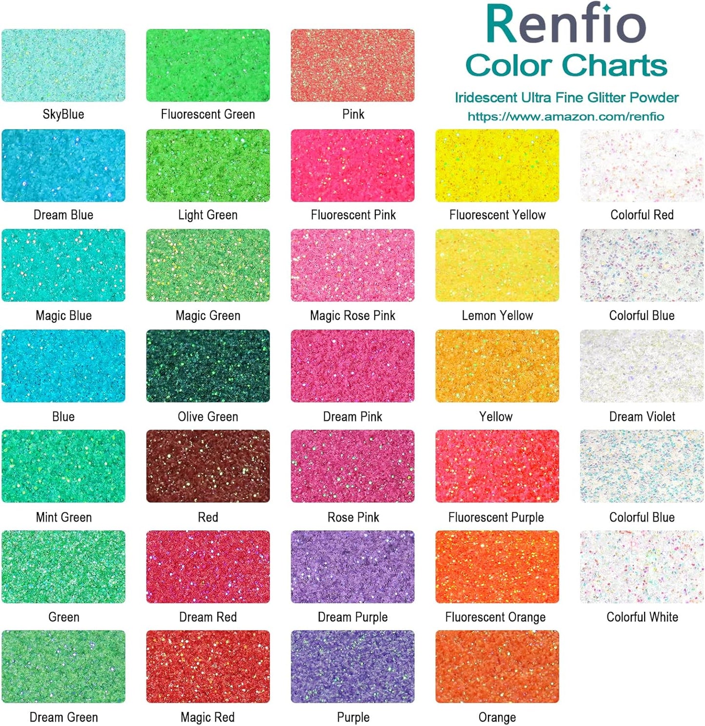 Renfio Iridescent Ultra Fine Glitter Powder Resin Supplies Glitters 1.94 Oz (55g) PET Flake Crafts Sequins 1/128" 0.008" 0.2mm Epoxy Chips Flakes for Tumblers Slime Painting Roses - Dream Purple