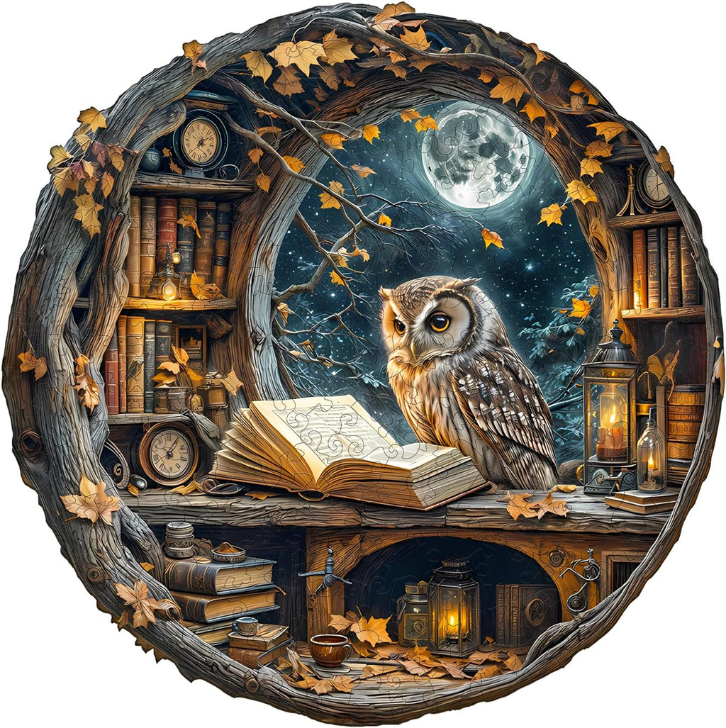 Wooden Puzzles for Adults, Moonlit Owl Puzzles, Wood Adult Puzzle, Birthday Gifts for Puzzle Lover (L-13.4 * 13.4 in 270pcs)