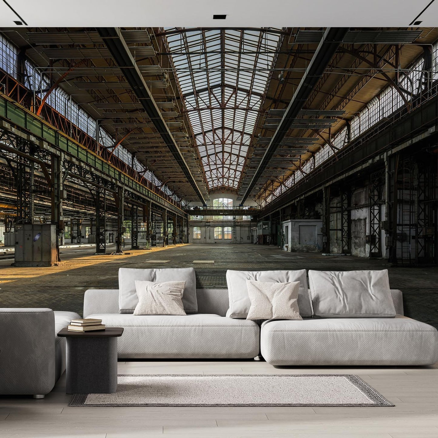 wall26 Industrial Interior of an Old Factory Building Removable Wall Mural | Self-Adhesive Large Wallpaper - 120x144 inches