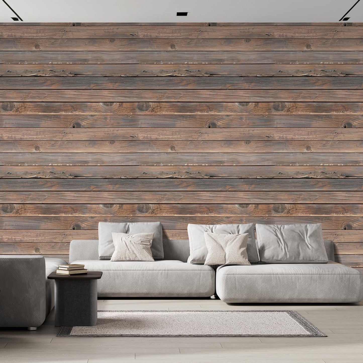 wall26 Wall Sticker/Wall Mural Horizontal Brown Vintage and Retro Wood Textured, Not Peel and Stick, Non-Woven Wallpaper Decorative for Bedroom, Living Room,Office - 132x120 inches
