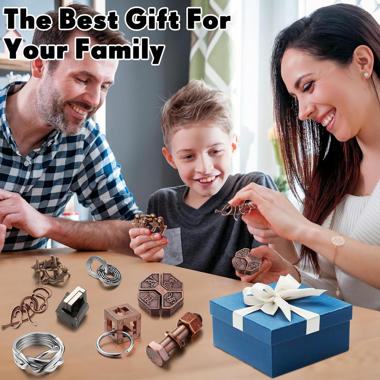 Wettarn 9 Pcs Metal Brain Teaser Puzzles Teaser 3D Steel Puzzle for Adults Unlock Interlocking Games IQ Education Smart Logic Test Toys for Adults Mind Challenge(Diverting Style)