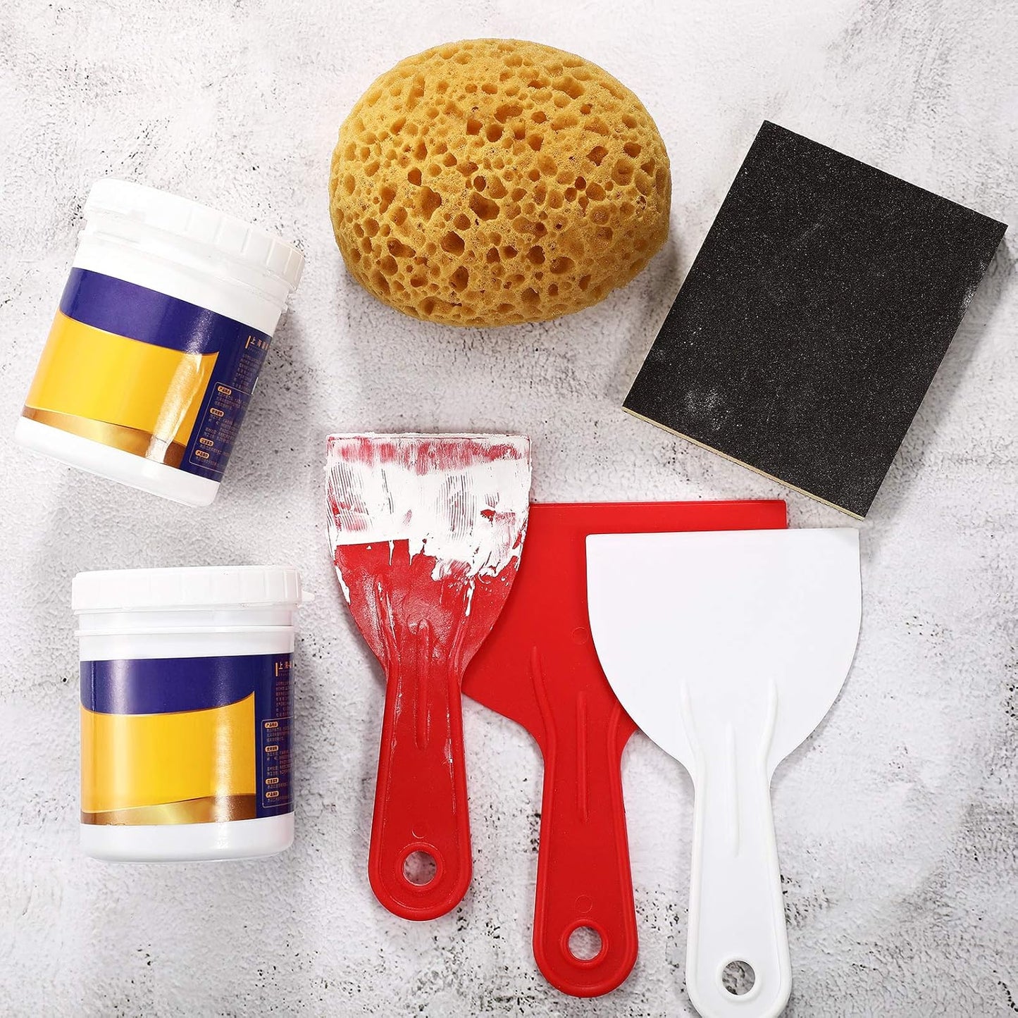 Patelai Knockdown Texture Sponge Drywall Wall Patch Ceiling Texture Sponge Home Decor for Repair DIY Painting Ceiling(4 Pieces,13 x 15 x 6 cm)