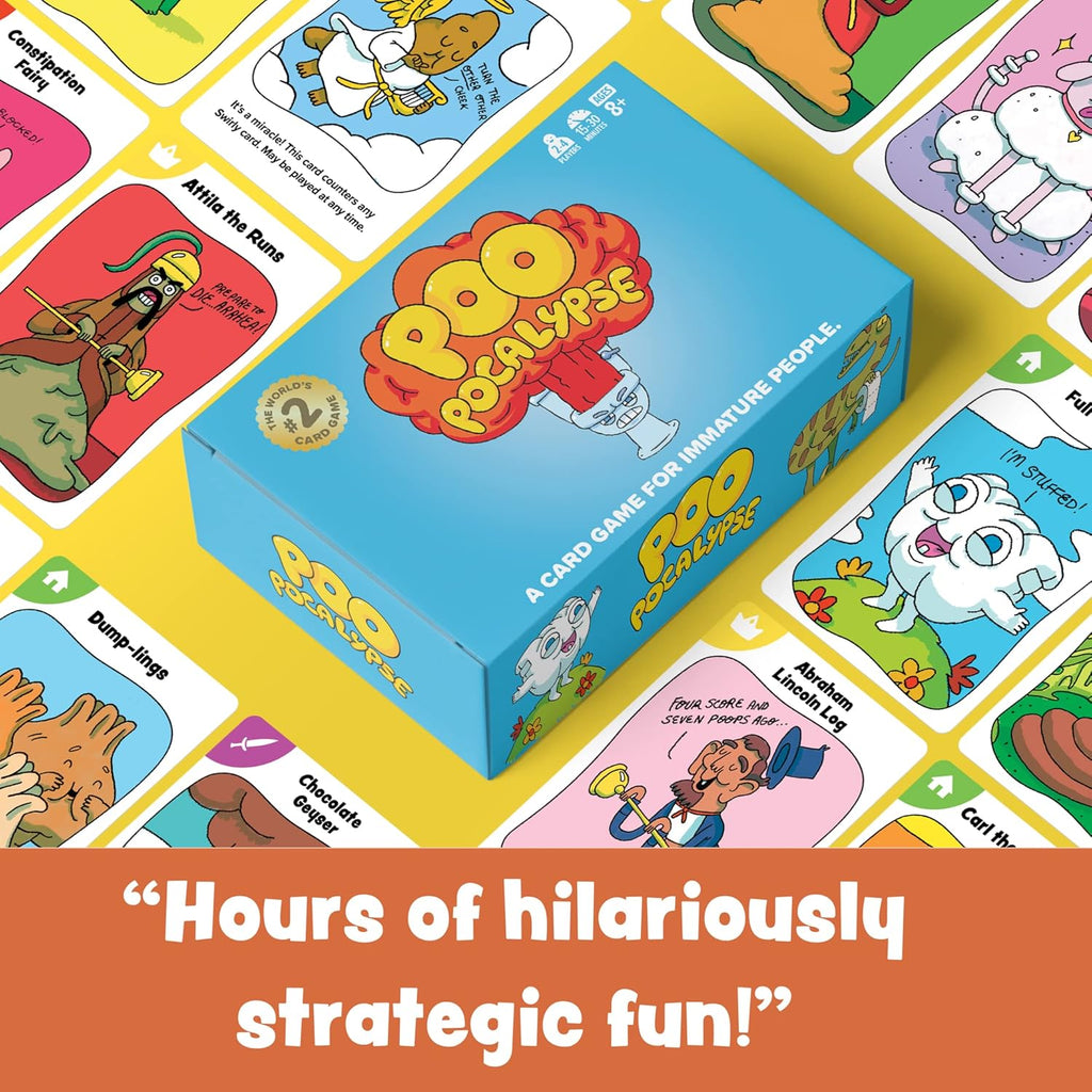 Poo Pocalypse - The Hilarious Card Game for Immature People - Easy and Strategic Family-Friendly Party Game for Adults, Teens & Kids - 2-4 Players