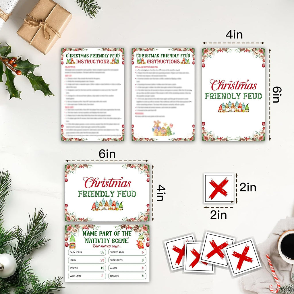 Christmas Friendly Feud Game, Funny Christmas Party Games, Friendly Feud Trivia Quiz for Family, Winter Xmas Holiday Party Supplies for Adults -07