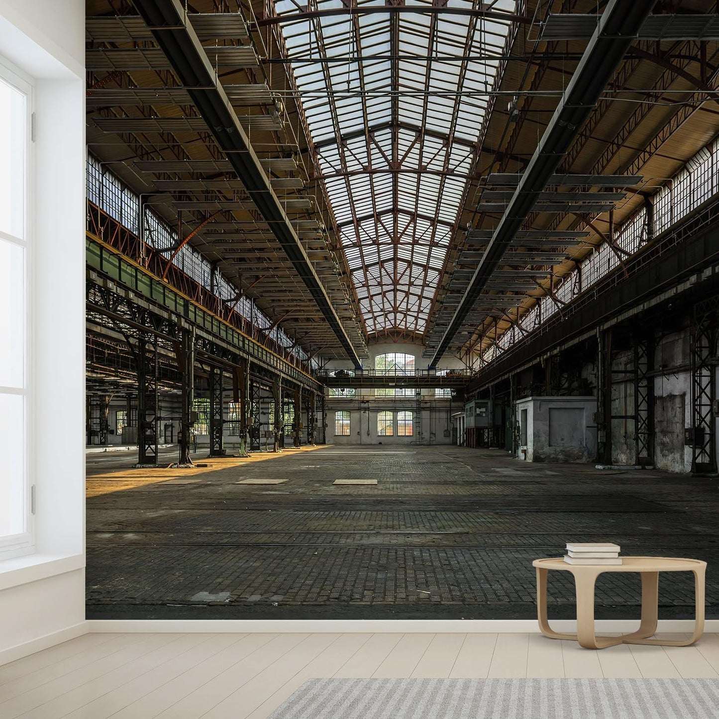 wall26 Wall Sticker/Wall Mural Industrial Interior of an Old Factory Building, Not Peel and Stick, Non-Woven Wallpaper Decorative for Bedroom, Living Room, Office - 96x120 inches