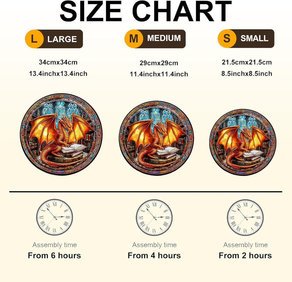 Wooden Puzzles for Adults, Dragon Wooden Puzzle,Magic Wooden Jigsaw Puzzles, Gifts for Family or Friends for Any Holiday.(13.4 * 13.4 in 300pcs)