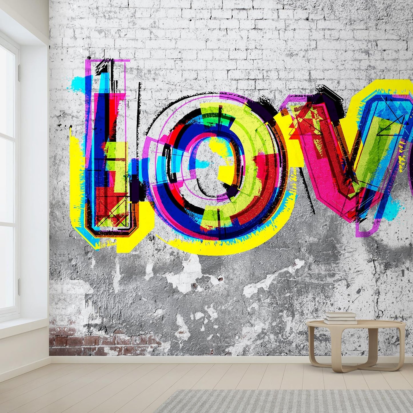 wall26 Wall Sticker/Wall Mural Colorful Graffiti, Not Peel and Stick, Non-Woven Wallpaper Decorative for Bedroom, Living Room,Office - 120x192 inches