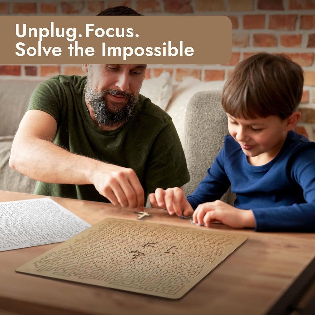 Mind Bending Wooden Jigsaw Puzzle - Difficult Challenging Impossible Puzzles for Adults, Advanced Hard Jigsaw Puzzles - Aztec Labyrinth - 130 Pieces