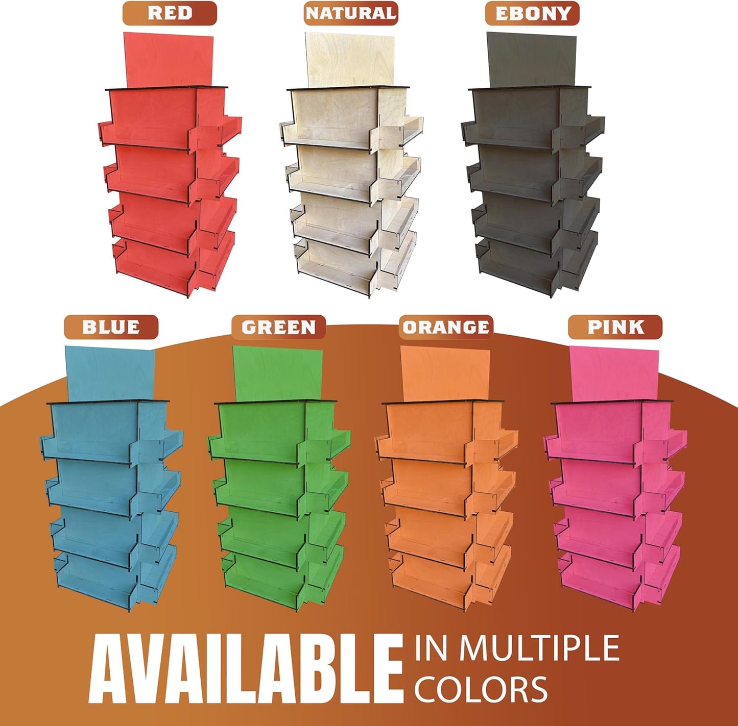 TORCHED DISPLAYS 4-Sided Rotating Display Stand - Craft Shows, Trade Shows, Markets - Small & Medium-Sized Items like Stickers, Postcards, Coasters, Note Pads, Napkins, Easy to Assemble (Green)