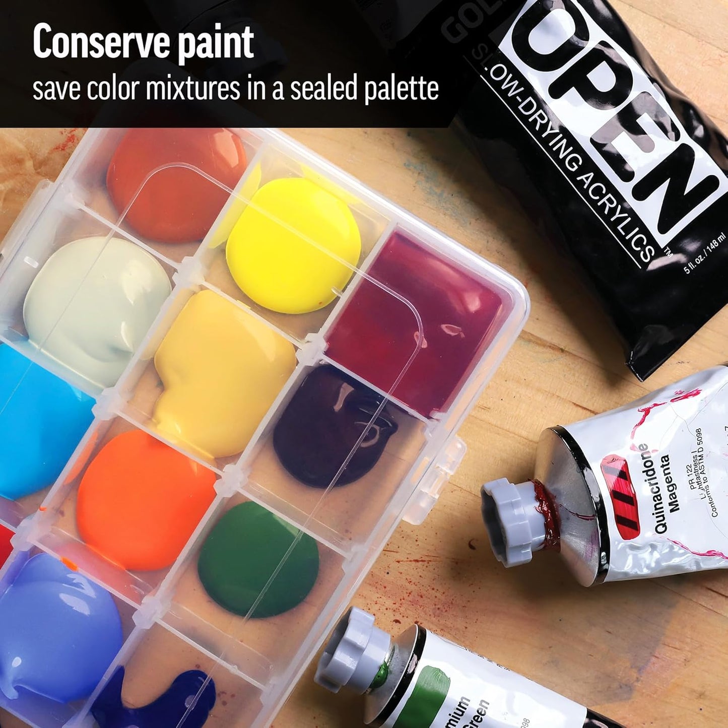 OPEN Slow-Drying Acrylics by GOLDEN, Manganese Blue Hue, 5 fl oz. tube, Professional Acrylic Paint, Transparent
