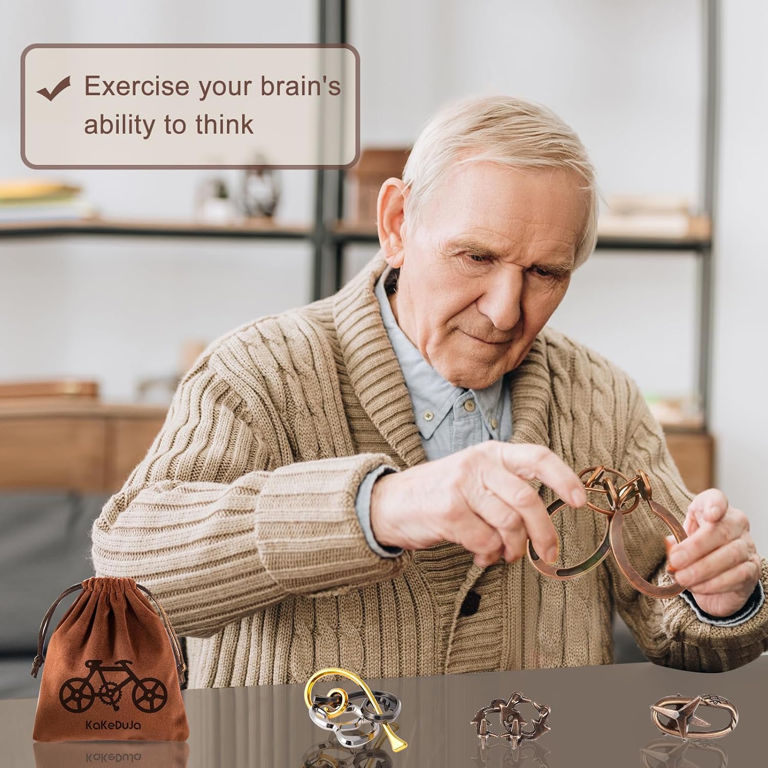 9pcs Metal Puzzle for Adult Disentanglement Puzzles Lock Puzzle Games Set Gift for Adults Teenagers