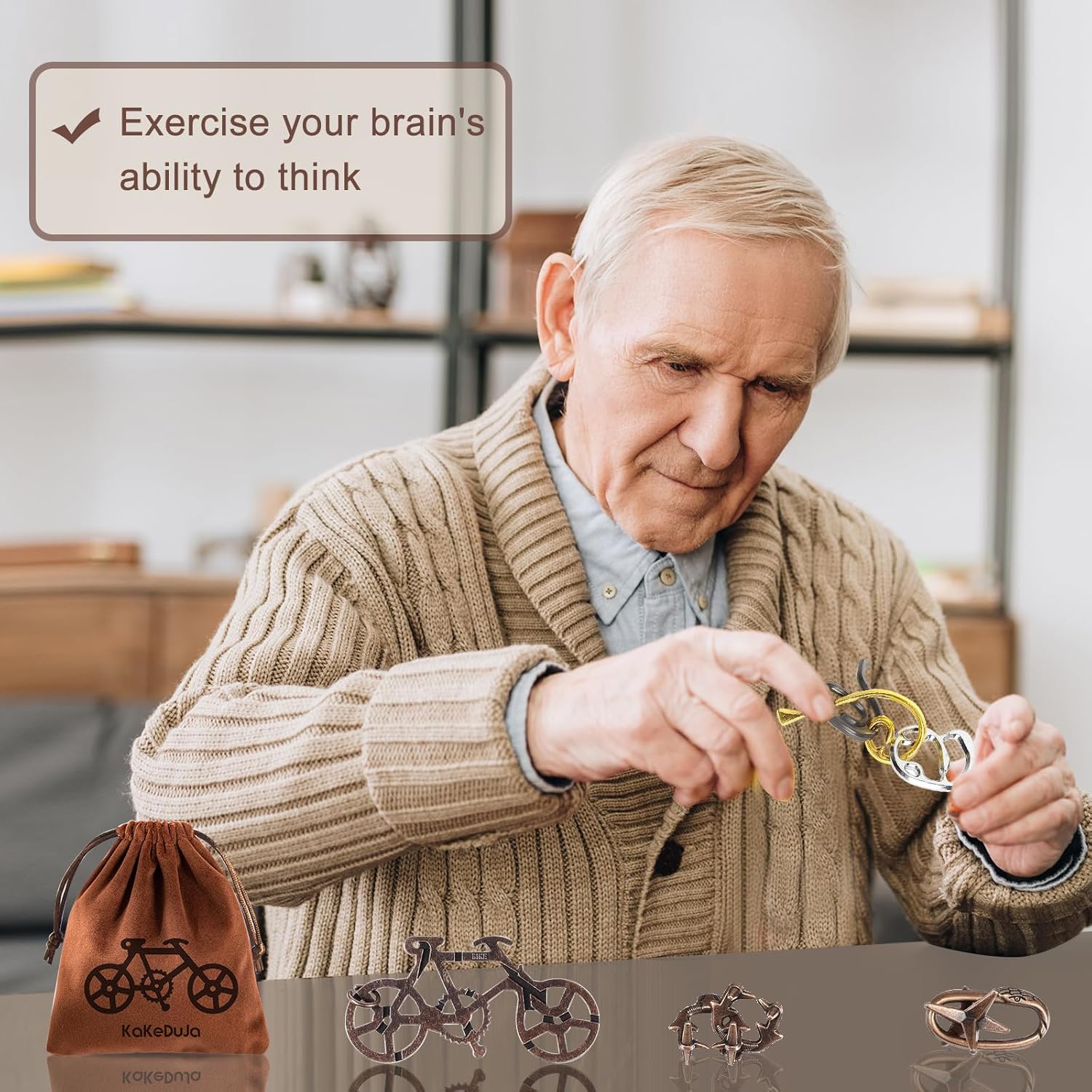 9pcs Metal Puzzle for Adult Disentanglement Puzzles Lock Puzzle Games Set Gift for Adults Teenagers