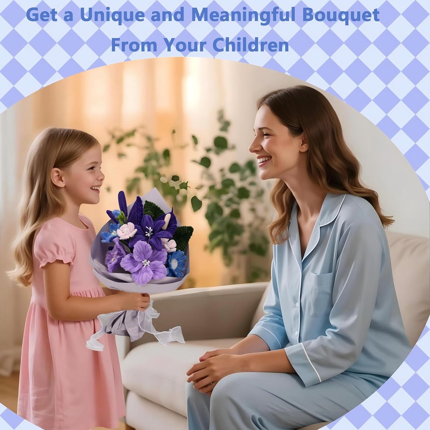 Pipe Cleaners Craft, 400pcs Pipe Cleaners with Flower Stems, Floral Tape, Ribbon, for Flower Bouquet DIY-Purple