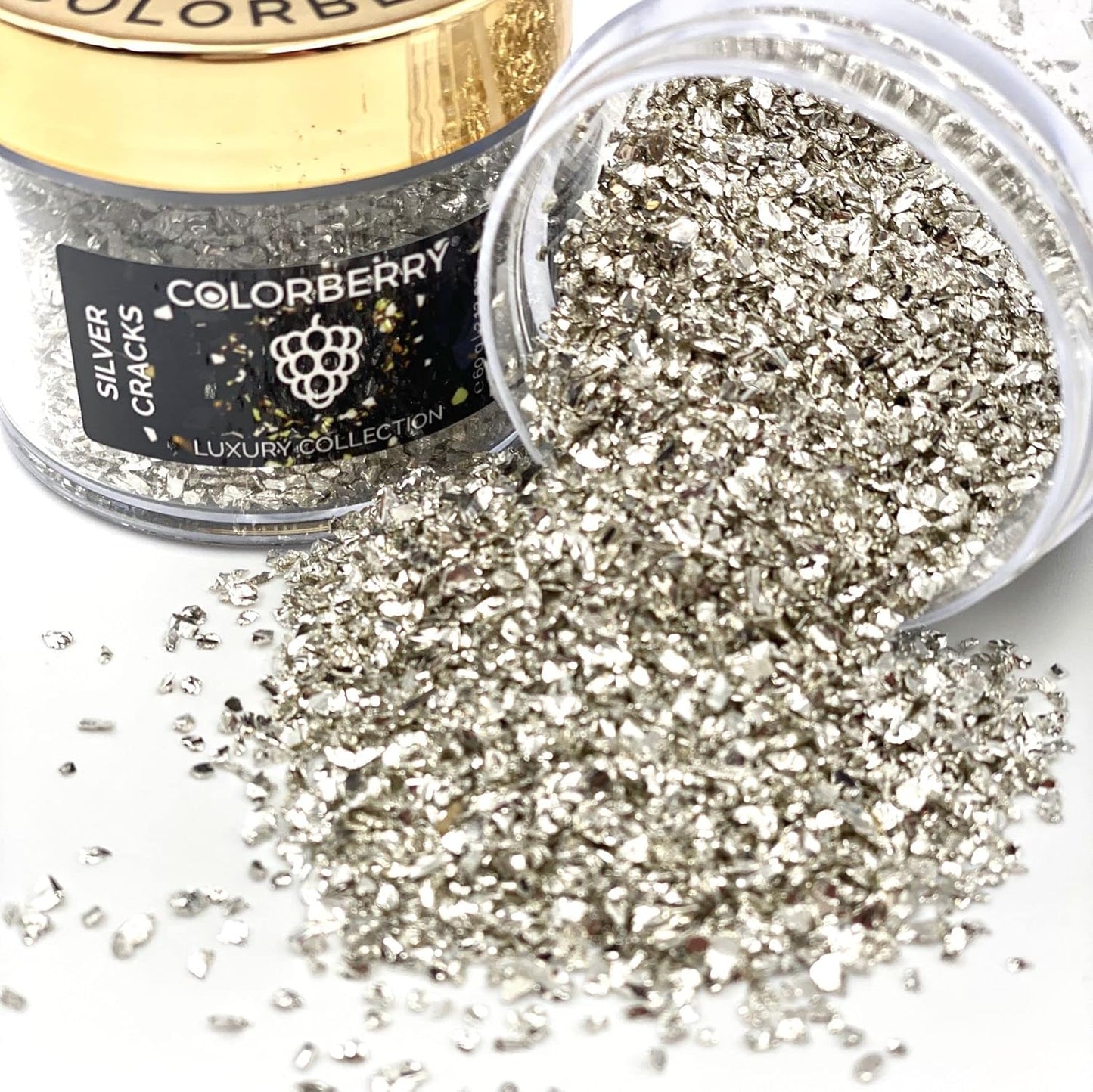 Colorberry Luxury Collection - Small Stone Chips & Glitter to Perfect Your Resin & Jesin Art & Artwork (Silver)