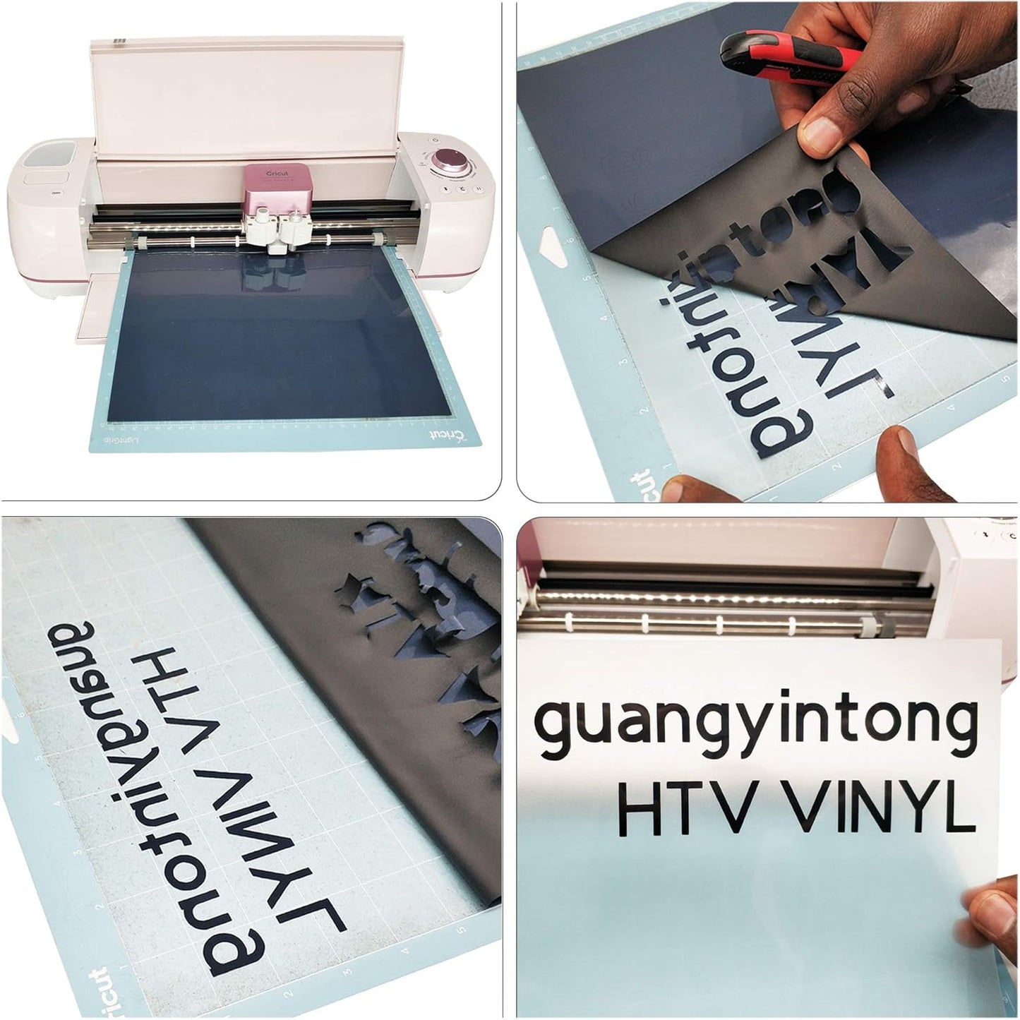 guangyintong Heat Transfer Vinyl Black HTV Rolls, 12" x 12ft Black Iron on Vinyl for T-Shirts, Matte Surface Black HTV Vinyl for All Cutter Machine Easy to Cut & Weed for Heat Vinyl DIY Design
