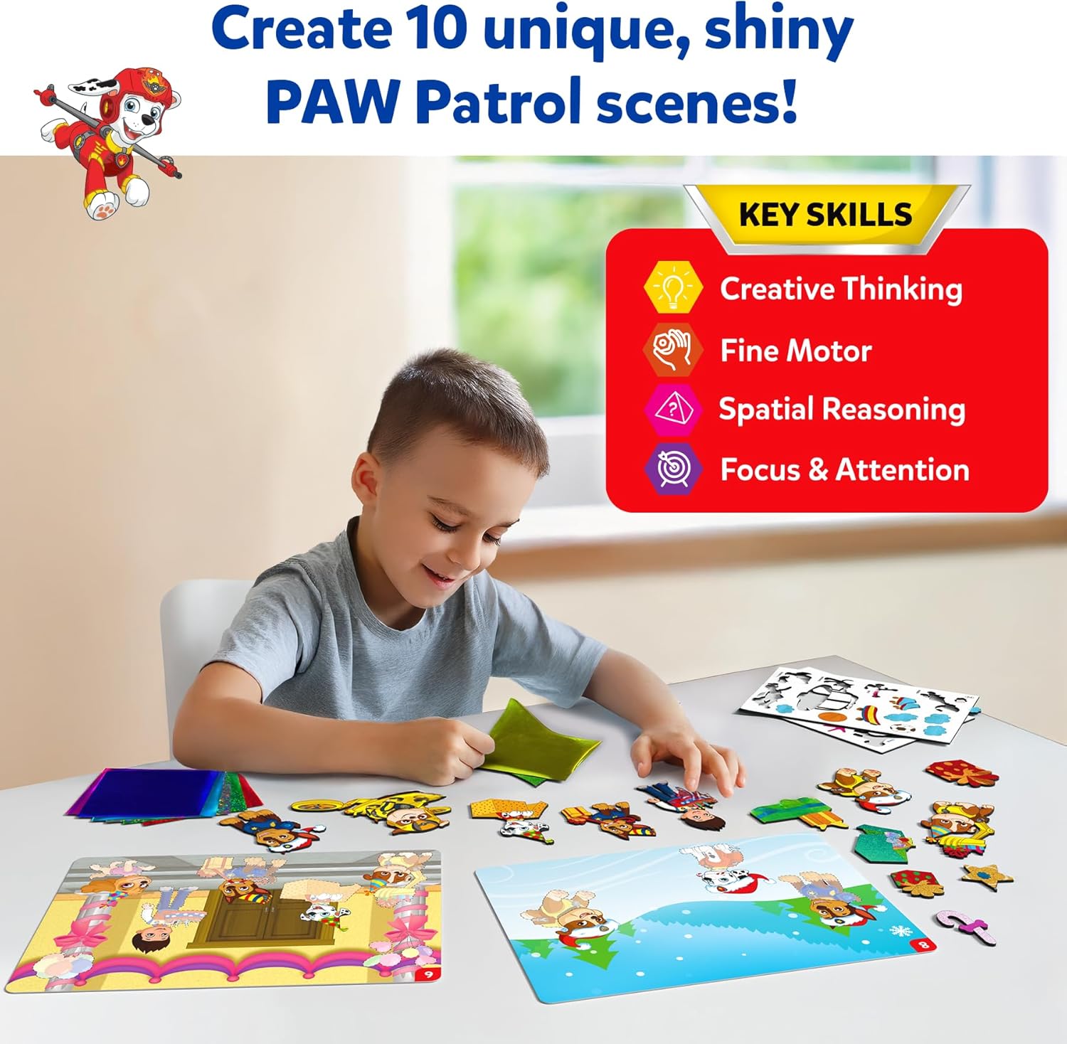 Skillmatics Foil Fun - PAW Patrol, Mess-Free Art & Craft Kits for Kids, DIY Creative Activity, Travel Toys, Christmas Gifts for Fans of Chase, Marshall, Skye, Girls, Boys, Ages 4, 5, 6, 7, 8 and Up