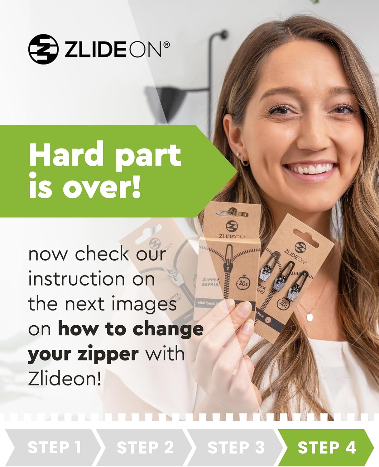 ZlideOn Zipper Pull Replacement - 5pcs, Black, Narrow - Instant Zipper Replacement Slider Multipack