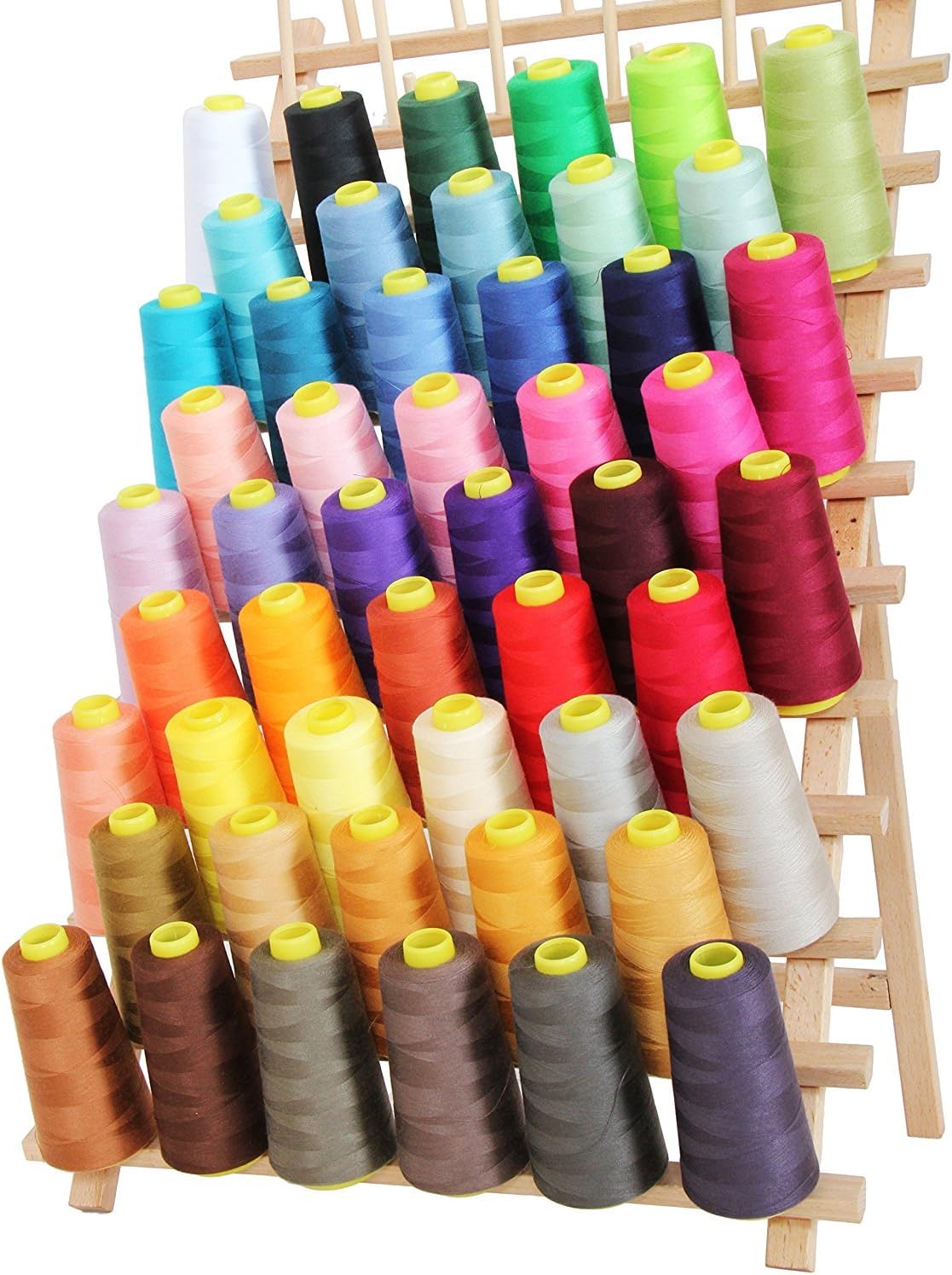 AK TRADING CO. 4-Pack NEON Green All Purpose Sewing Thread Cones (6000 Yards Each) of High Tensile Polyester Thread Spools for Sewing, Quilting, Serger Machines,Overlock, Merrow & Hand Embroidery