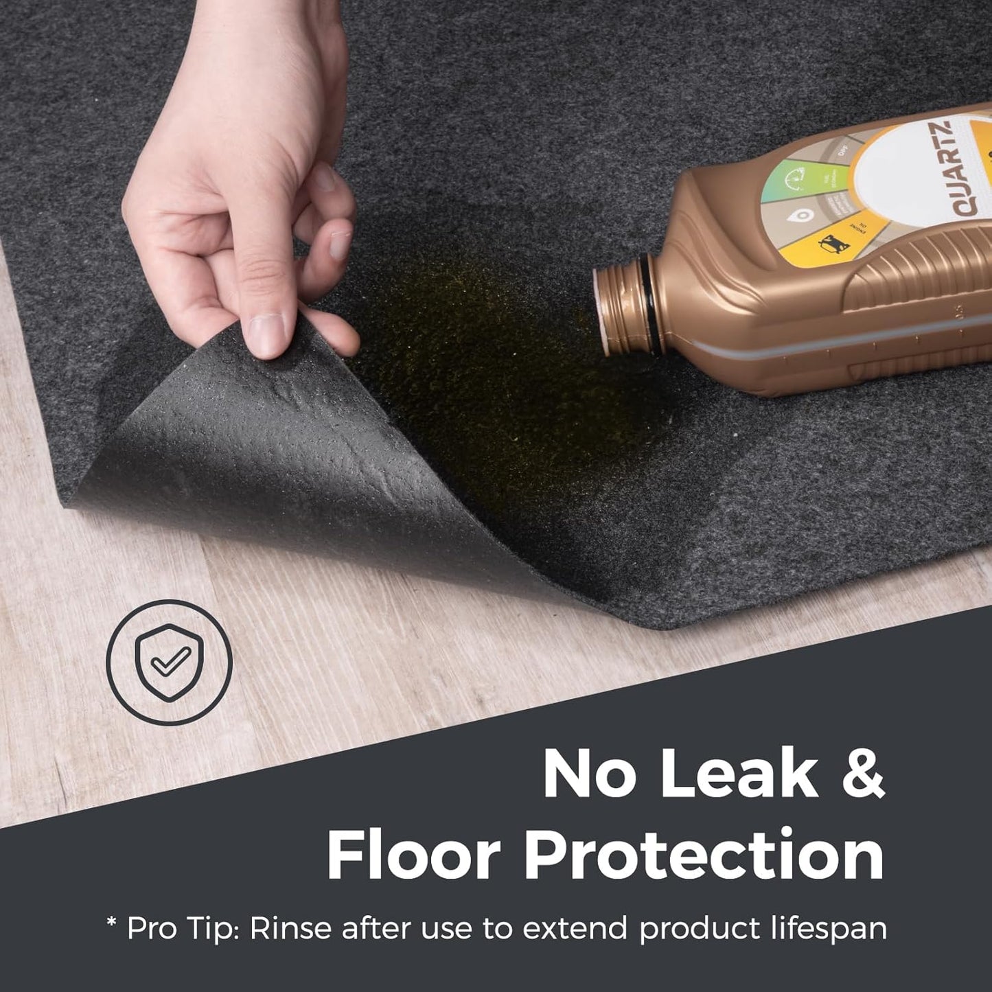 WELKIN Garage Floor Mat (20' x 7'4") – Absorbent Oil Spill Mat with Waterproof Backing – Protects Surfaces & Prevents Stains – Reusable, Washable, Durable, Cut-to-Fit