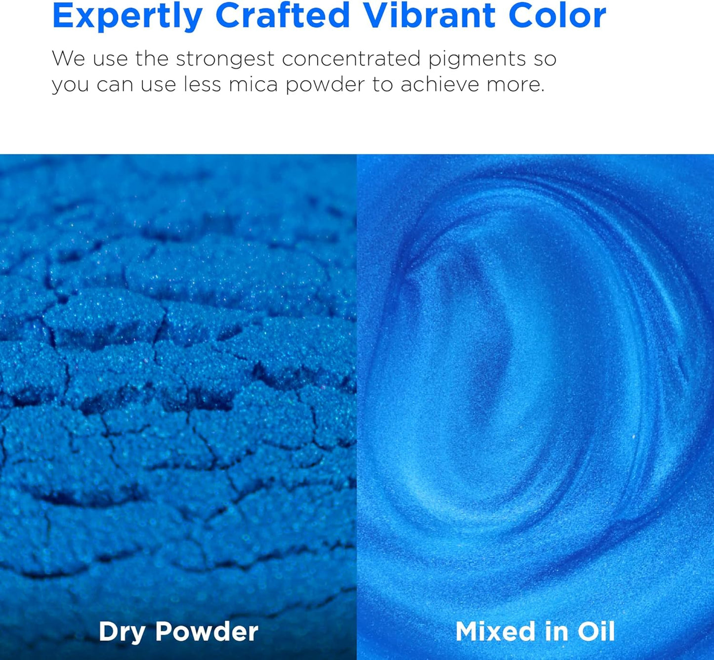 Rolio Premium Mica Powder - Blue Heart (50G / 1.76oz) - 1 Jar of Blue Pigment Powder for Epoxy Resin, Dye, Soap Making, Nail Polish, Paint, Candle Making, Bath Bombs, Slime