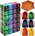 Magic The Gathering Counter Dice Set 48 Pcs D6 MTG Dice Life Counters Tokens Dice for Magic Card Game Accessories with 6 Pcs Drawstring Bags and Dice Tray (Color)