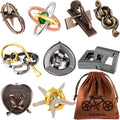 9pcs Metal Puzzle for Adult Disentanglement Puzzles Lock Puzzle Games Set Gift for Adults Teenagers
