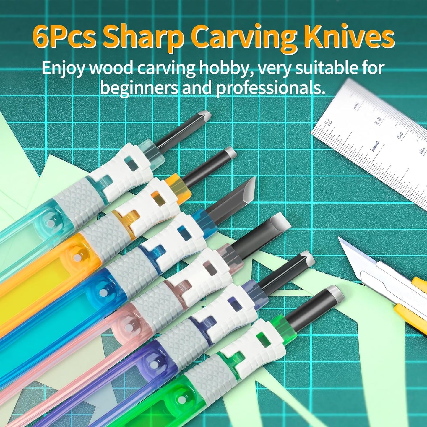 Wood Carving Tools Kit - Wood Carving Knife Sculpting Kit for Beginners, Hobbyists, Professionals, Artists, and DIY Art Work - Cutting, Carving, Knife Sculpture