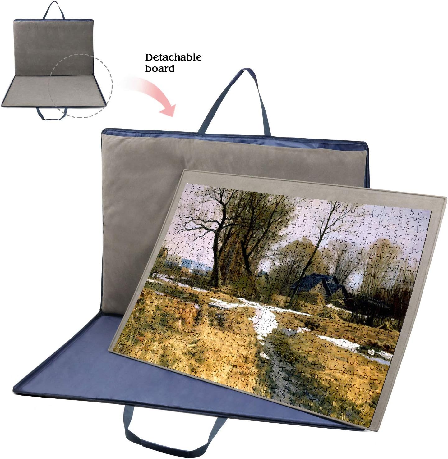 Lavievert 1500 Piece Jigsaw Puzzle Board with Padded Cover, Portable Case with 6 Sorting Trays & Detachable Board, Puzzle Caddy Storage Saver with Non-Slip Surface for Adults